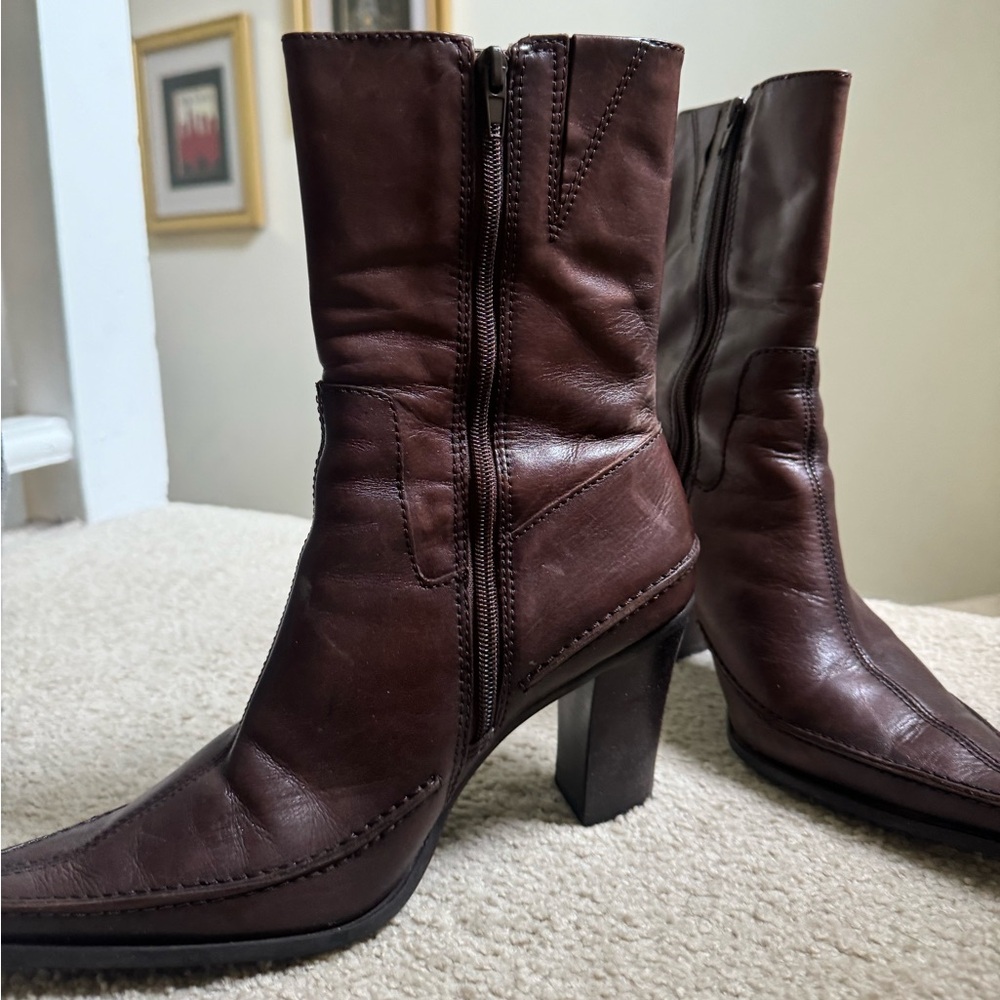 Dark Brown Heeled Boots